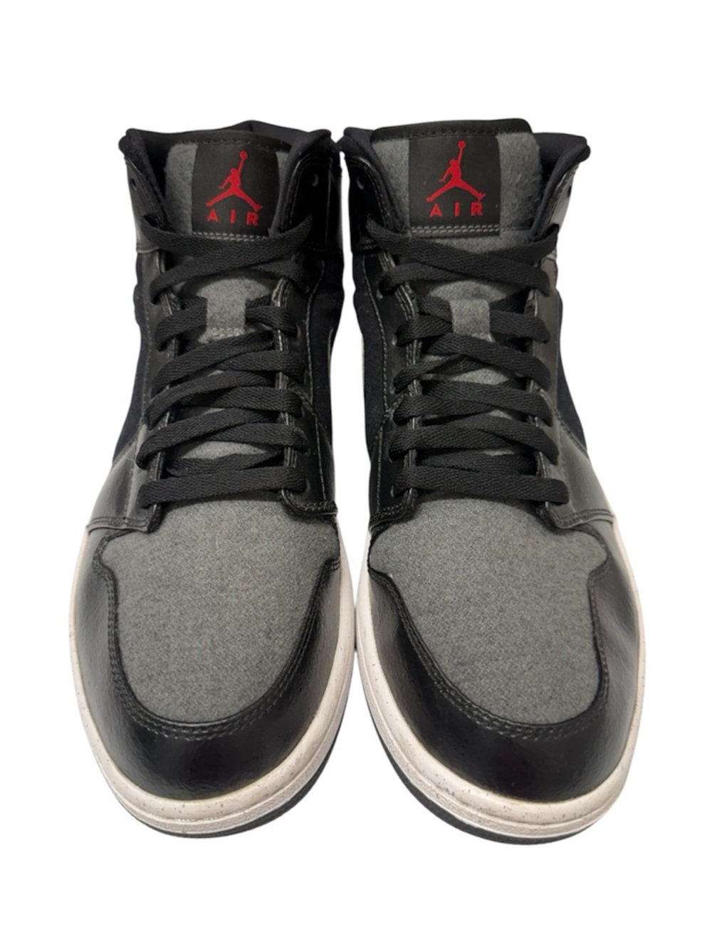 Nike Air Jordan 1 Mid Black Gray Red Size 12 Men 852542-001